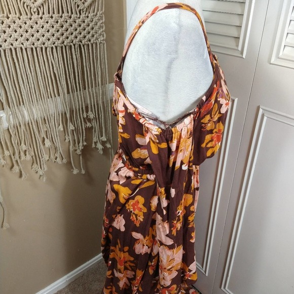 Some days lovin' floral cold shoulder maxi cut out size xs boho gypsy dress - Picture 8 of 13